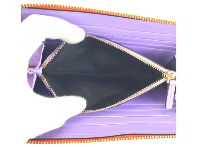 Portafoglio con zip in pelle Medusa di Versace Arancione - vista 7