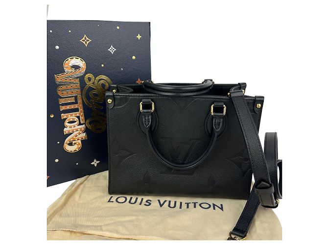 Tote Louis Vuitton OnTheGo PM Giant Monogram Empreinte in pelle nera Nero - vista 2