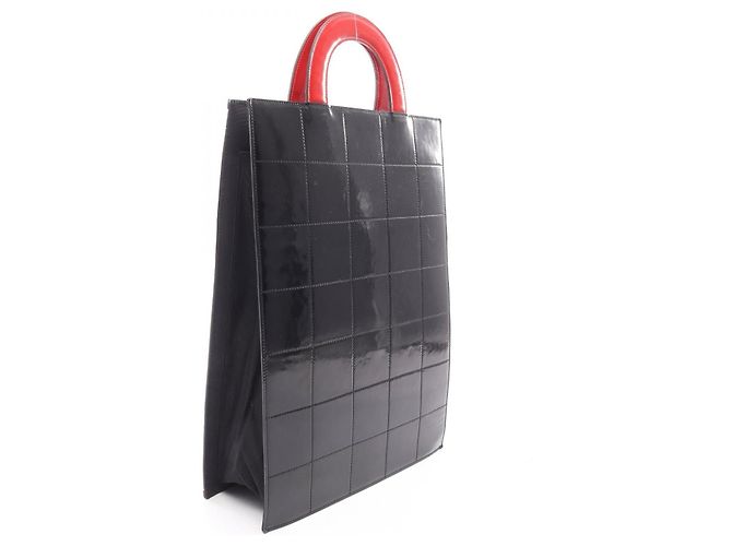 Borsa Tote Chanel Coco Mademoiselle Chocolate Bar Rosso - vista 8