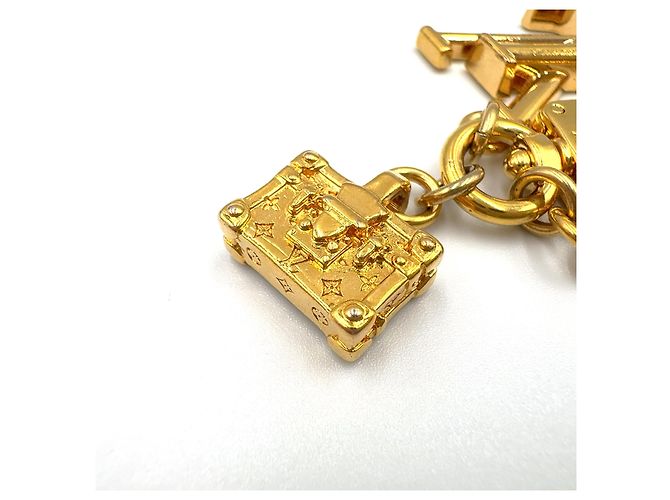 Portachiavi Louis Vuitton Petite Malle Oro Rosa D'oro Metallico - vista 7