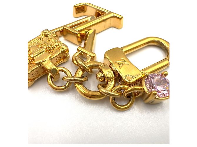 Portachiavi Louis Vuitton Petite Malle Oro Rosa D'oro Metallico - vista 8