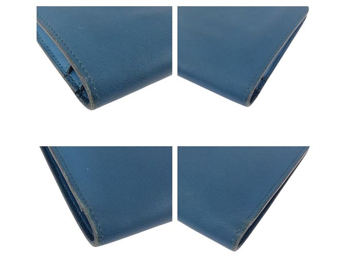 Hermès Portafoglio lungo Dogon GM Hermes Blu - vista 4
