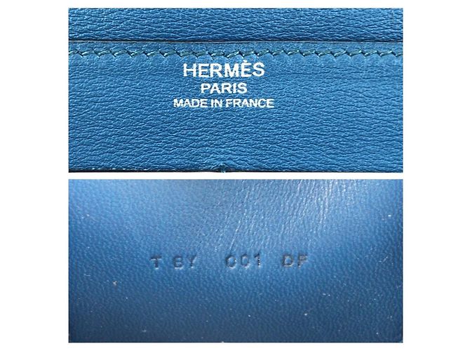 Hermès Portafoglio lungo Dogon GM Hermes Blu - vista 5