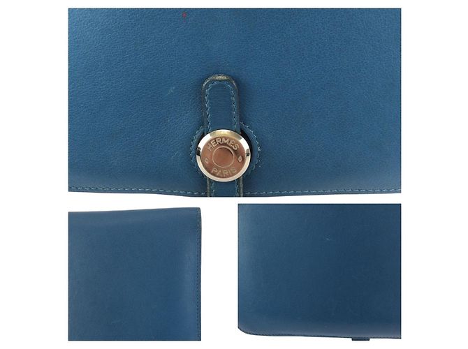 Hermès Portafoglio lungo Dogon GM Hermes Blu - vista 7