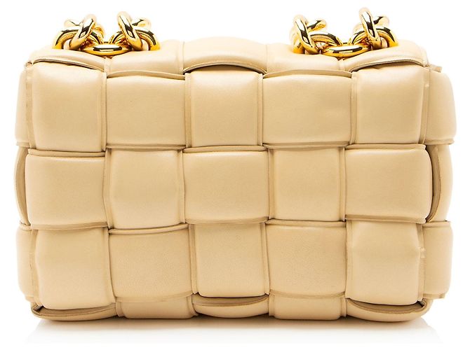 Borsa a tracolla Maxi Cassette in agnello Bottega Veneta Marrone Beige - vista 3