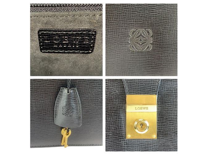 Valigetta in pelle Loewe Anagram Nero - vista 3