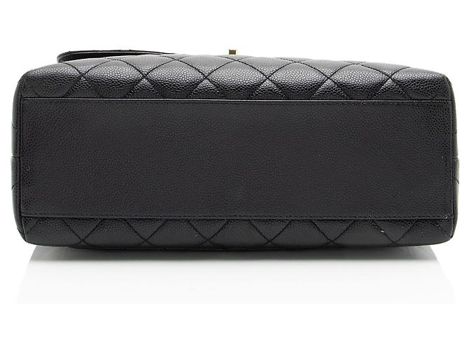 Gabrielle Chanel Vintage Caviar Leather Kelly Top Handle Nero - vista 4