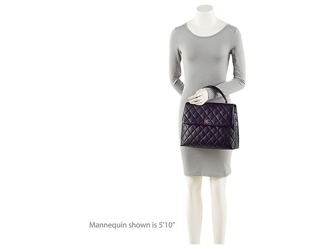 Gabrielle Chanel Vintage Caviar Leather Kelly Top Handle Nero - vista 5