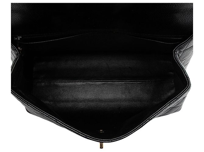 Gabrielle Chanel Vintage Caviar Leather Kelly Top Handle Nero - vista 7