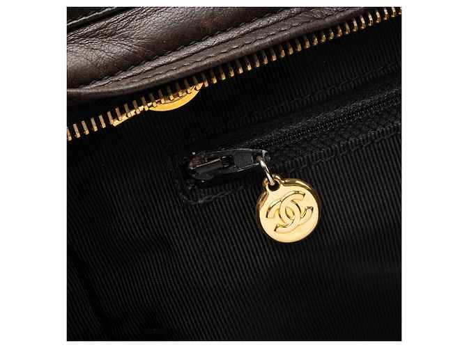 Gabrielle Tote Chanel Vintage Lambskin CC Chain Marrone - vista 10