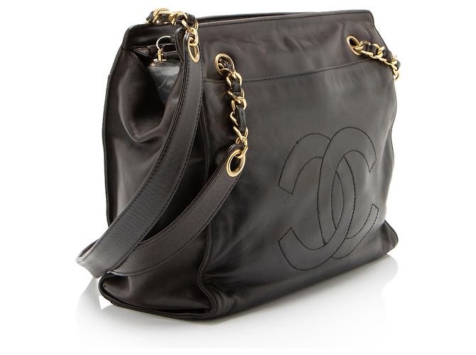 Gabrielle Tote Chanel Vintage Lambskin CC Chain Marrone - vista 2