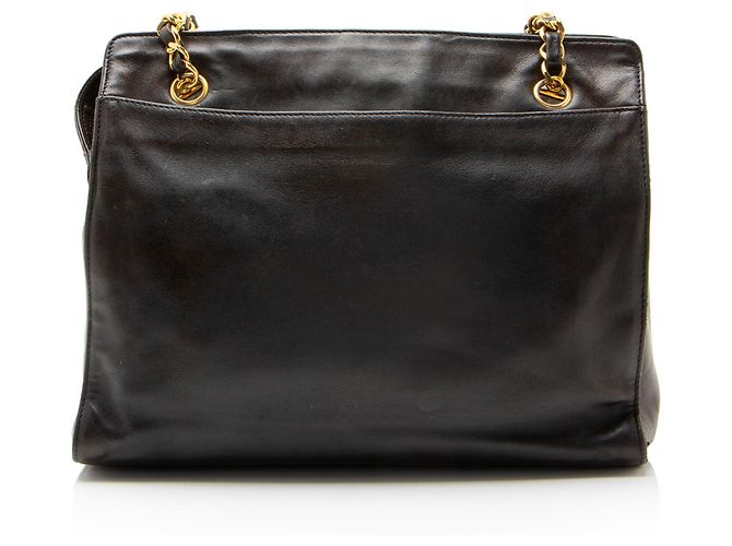 Gabrielle Tote Chanel Vintage Lambskin CC Chain Marrone - vista 3