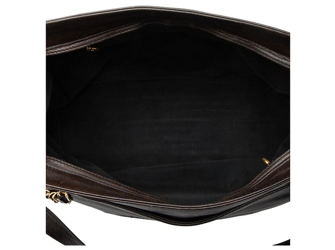 Gabrielle Tote Chanel Vintage Lambskin CC Chain Marrone - vista 7