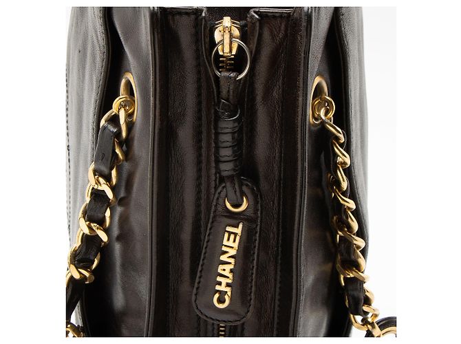Gabrielle Tote Chanel Vintage Lambskin CC Chain Marrone - vista 9