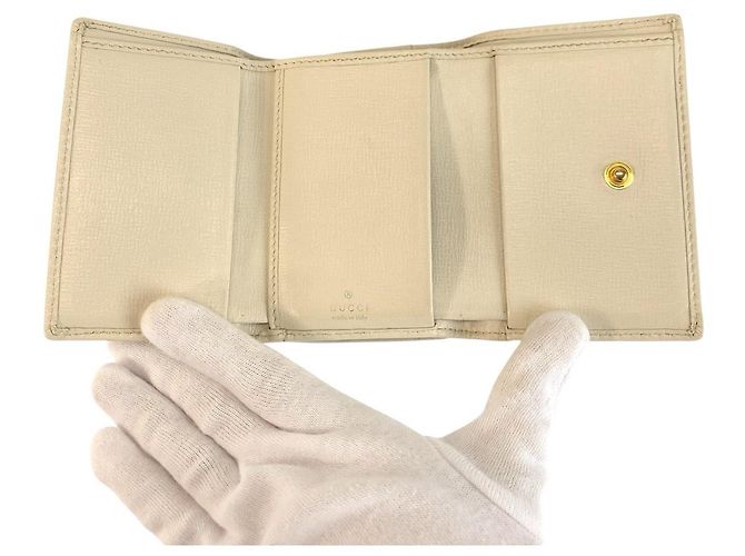 Portafoglio Compatto Gucci Horsebit Beige Avorio Marrone - vista 4