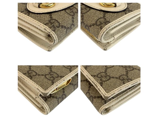 Portafoglio Compatto Gucci Horsebit Beige Avorio Marrone - vista 8