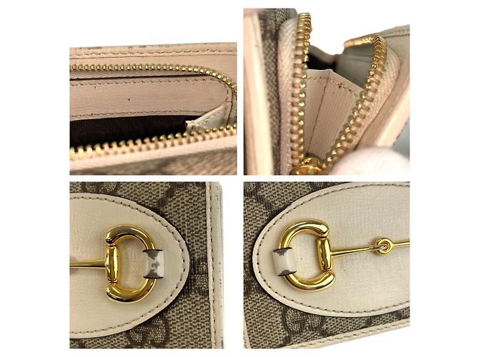 Portafoglio Compatto Gucci Horsebit Beige Avorio Marrone - vista 9