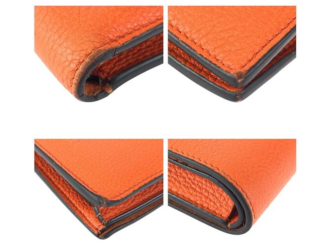 Gucci Orange Leather Compact Wallet - view 3