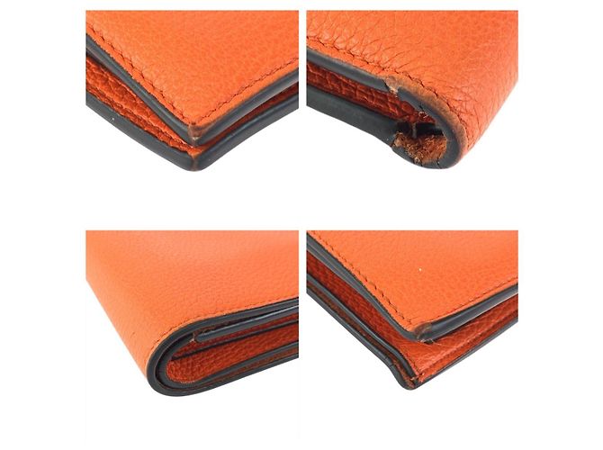 Gucci Orange Leather Compact Wallet - view 4