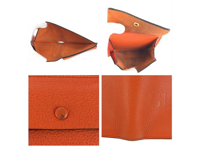 Gucci Orange Leather Compact Wallet - view 7