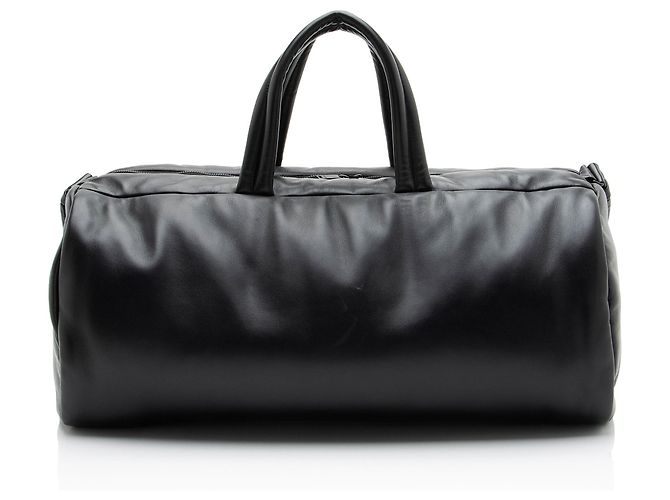 Borsa duffle Saint Laurent in agnello con logo Nero - vista 3