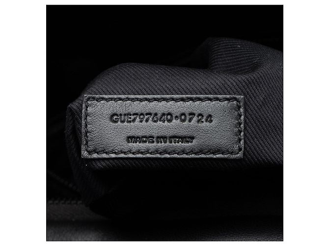 Borsa duffle Saint Laurent in agnello con logo Nero - vista 6