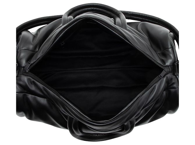 Borsa duffle Saint Laurent in agnello con logo Nero - vista 7