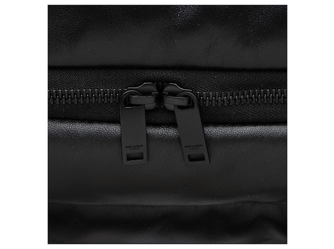 Borsa duffle Saint Laurent in agnello con logo Nero - vista 9