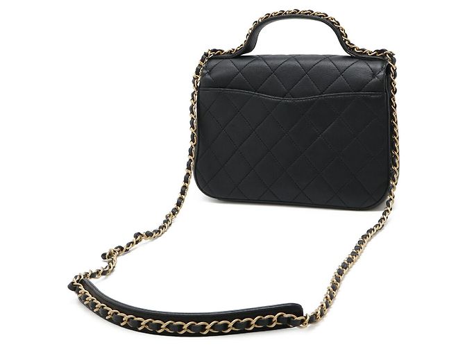 Borsa Chanel 19 in pelle trapuntata con manico superiore Nero - vista 2