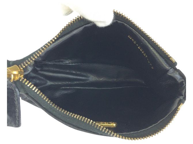 Pochette Fendi in nubuck nero e oro - vista 8