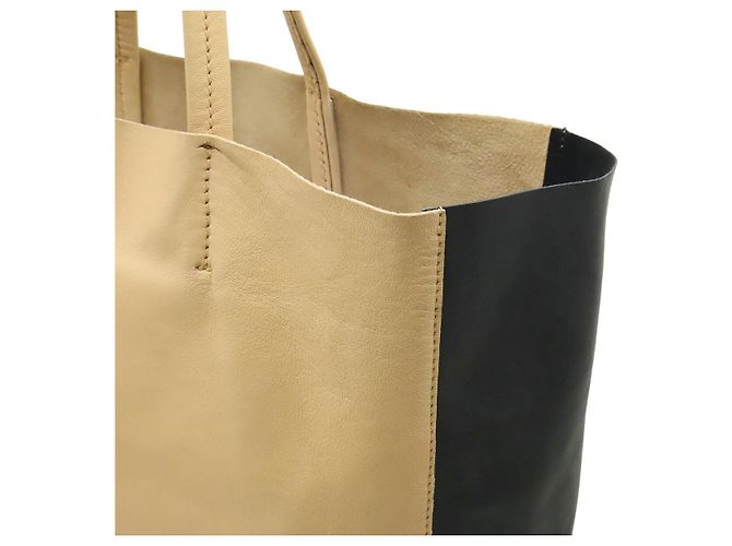 Céline Celine Leder Horizontal Cabas Bicolor Tote Bag Braun Beige - Ansicht 7
