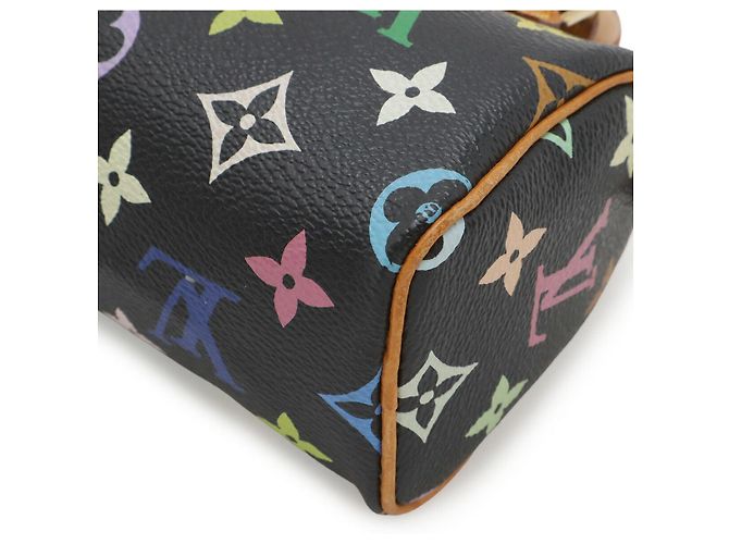 Borsa Louis Vuitton Monogram Multicolor Mini Speedy Nero - vista 3