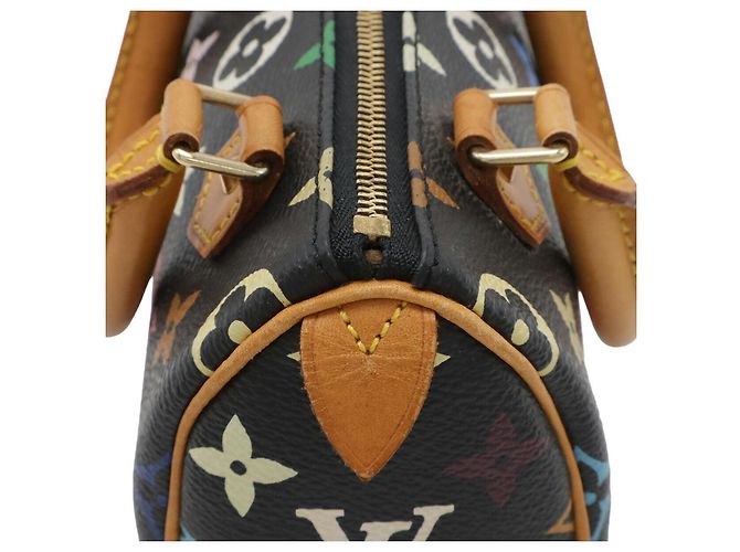 Borsa Louis Vuitton Monogram Multicolor Mini Speedy Nero - vista 4