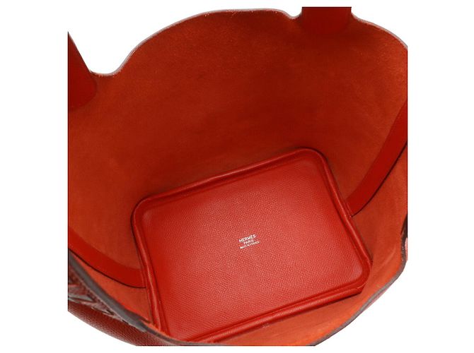 Hermès Borsa Tote Hermes Picotin Lock in pelle rossa Rosso - vista 5