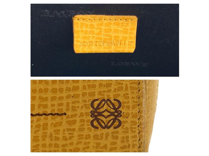 Pochette in pelle Loewe Anagram Giallo - vista 3