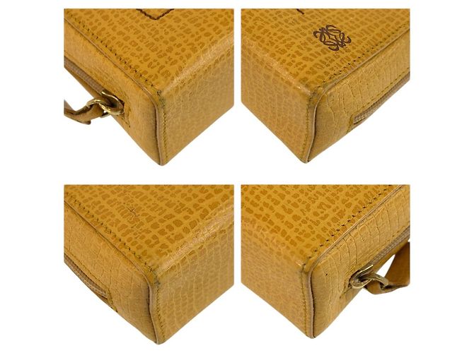 Pochette in pelle Loewe Anagram Giallo - vista 4
