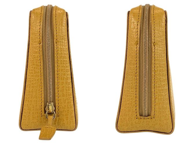 Pochette in pelle Loewe Anagram Giallo - vista 7