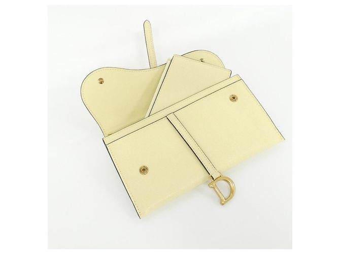 Cartera Christian Dior Saddle de piel de cabra Amarillo - vista 8