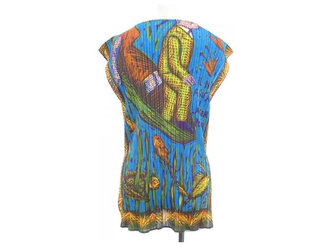 Autre Marque Top PLEATS PLEASE Azul Naranja - vista 2