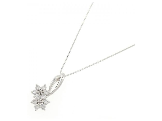 Autre Marque Pt900/Pt850 Diamant-Halskette Silber - Ansicht 2