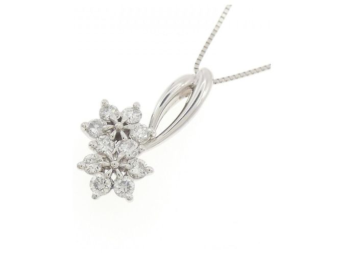 Autre Marque Pt900/Pt850 Diamant-Halskette Silber - Ansicht 3
