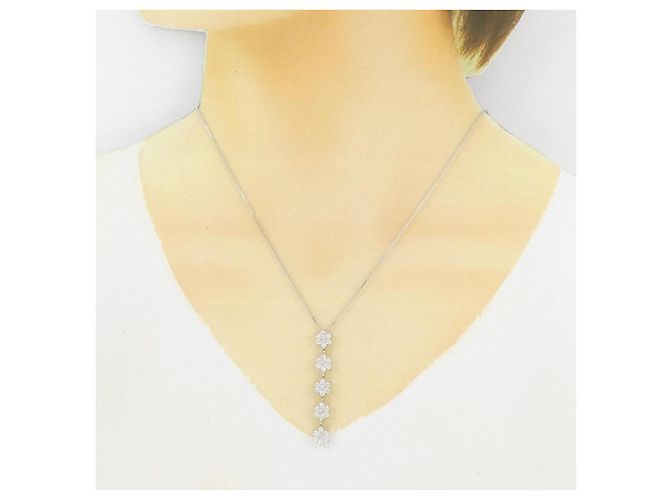 Autre Marque Collana in oro bianco Au750 e diamanti Argento - vista 6