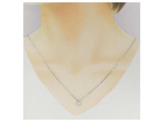 Autre Marque Collana con Diamanti Pt900/Pt850 Argento - vista 6
