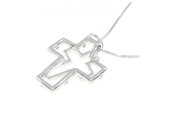 Autre Marque Collana Cross Diamond in Au750 Argento - vista 4