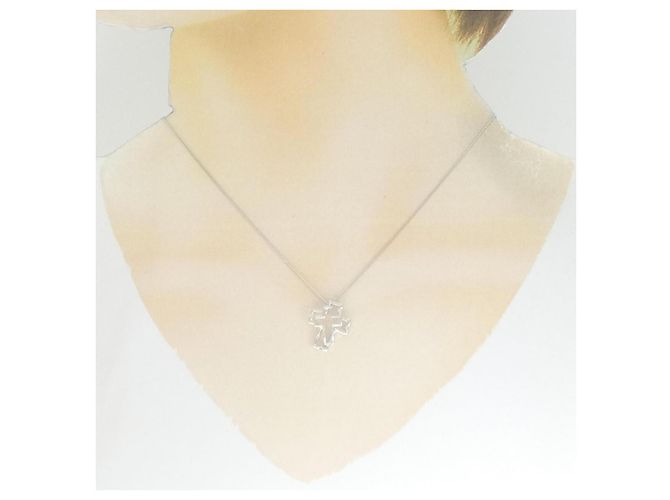 Autre Marque Collana Cross Diamond in Au750 Argento - vista 6