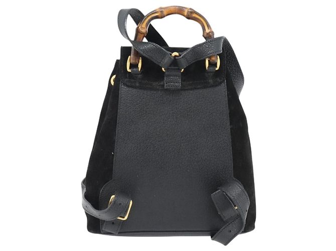 Gucci Vintage Bamboo Suede Small Noir - vue 2