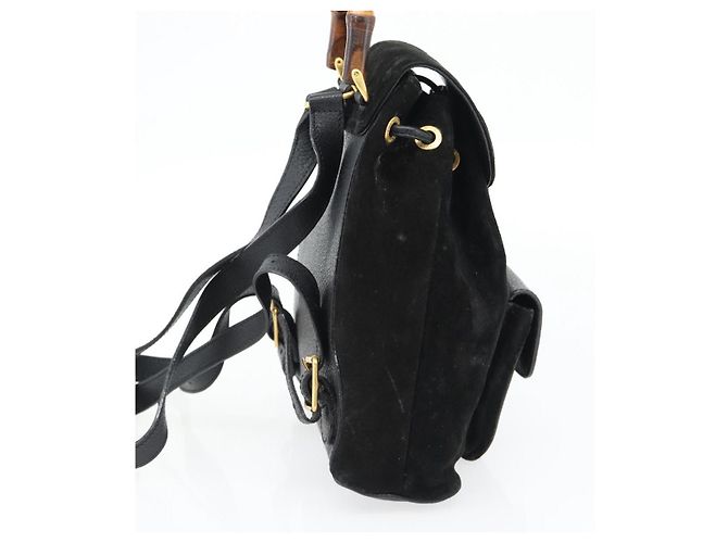 Gucci Vintage Bamboo Suede Small Noir - vue 3