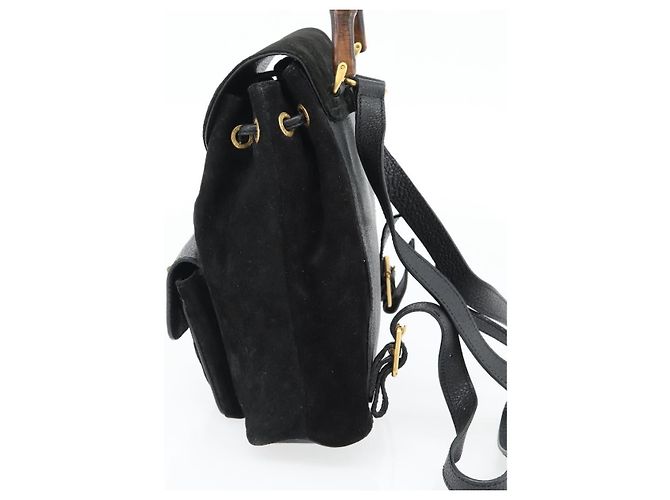 Gucci Vintage Bamboo Suede Small Noir - vue 4