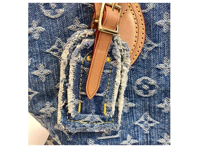 Onthego Louis Vuitton Monogram Denim Tote Bag Blau - Ansicht 11