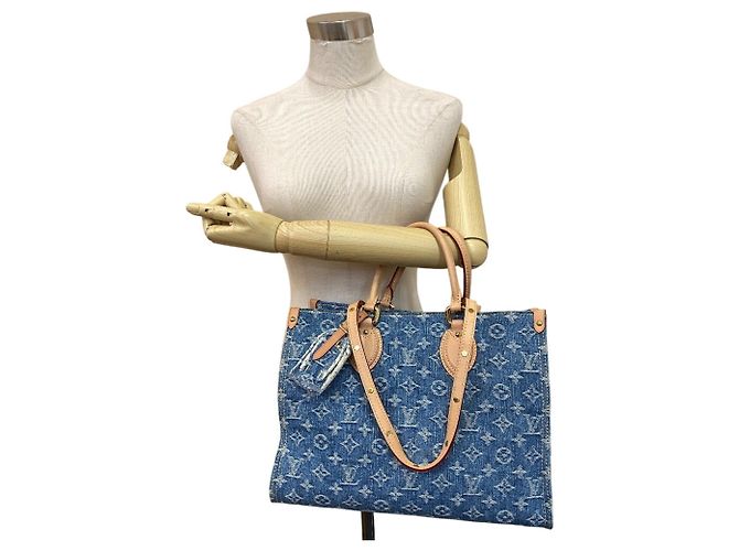 Onthego Louis Vuitton Monogram Denim Tote Bag Blau - Ansicht 13